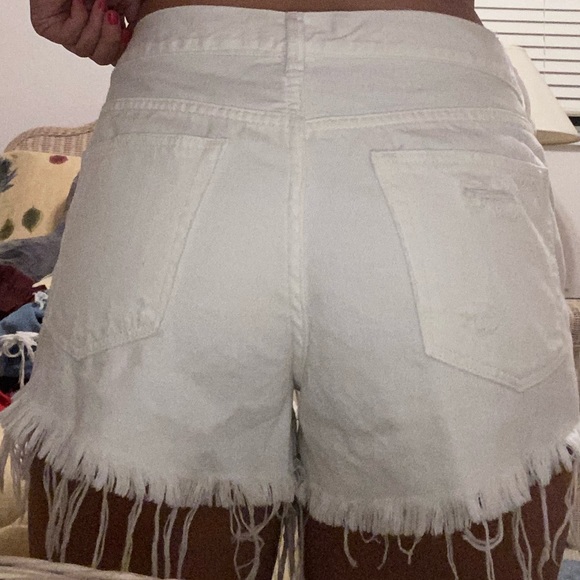Free People White Jean Distressed Shorts - Picture 5 of 5